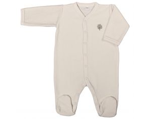 EVEIL ET NATURE Pyjama Velours Coton Bio - Ecru 3 mois