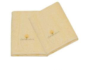 EVEIL ET NATURE Lot de 2 Serviettes ponges - 50x90 cm Jaune