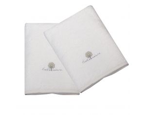 EVEIL ET NATURE Lot de 2 Serviettes ponges - 50x90 cm Ecru