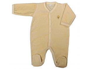 EVEIL ET NATURE Pyjama velours Coton Bio - Jaune 1 mois