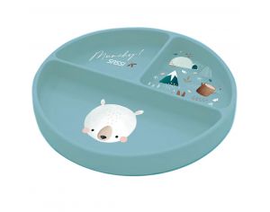 SASSI JUNIOR Assiette en Silicone - Munchy l'Ours - Ds 12 mois