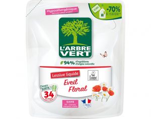 L'ARBRE VERT Lessive Liquide Eveil Floral - 34 Lavages - Recharge - 1,53 L