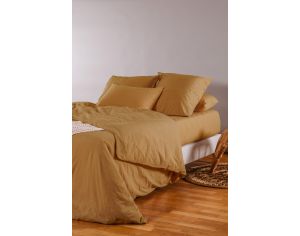 KADOLIS Housse de Couette Adulte - Satin de Coton Bio Lav -  Ambre 240 x 220 cm