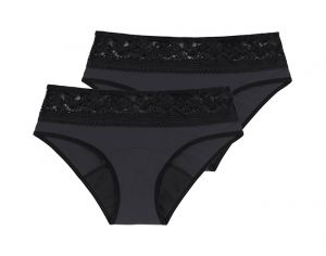 DORINA Lot de 2 Culottes Hipster Menstruels Eco Moon Lace