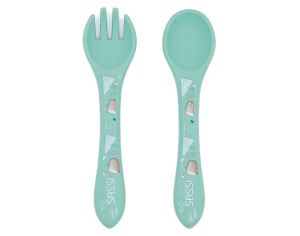 SASSI JUNIOR Set Fourchette et Cuillre en Silicone - Animaux