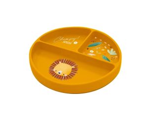 SASSI JUNIOR Assiette Compartimente en Silicone avec Ventouse - Animaux