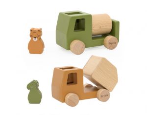 TRIXIE Set de Voitures en Bois Animaux - Ds 18 mois 