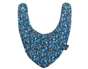 MON JOLI BAVOIR Bavoir Bandana - Feuilles - Bleu 