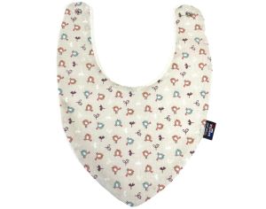 MON JOLI BAVOIR Bavoir Bandana - Petits Oiseaux - Beige