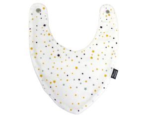 MON JOLI BAVOIR Bavoir Bandana - Etoiles - Blanc