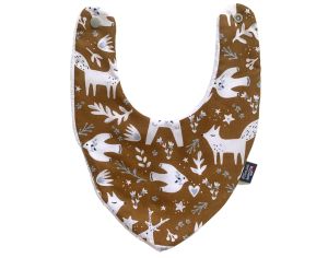 MON JOLI BAVOIR Bavoir Bandana - Animaux d'Hiver - Moka