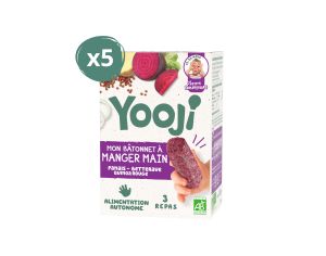 YOOJI Lot de 5 x 225 g Btonnet  Manger-Main Bettrave & Quino Rouge - Ds 12 mois 