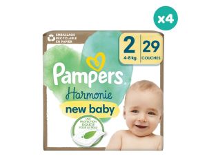 PAMPERS 4 x 29 Couches Harmonie Taille 2  - 4  8 kg
