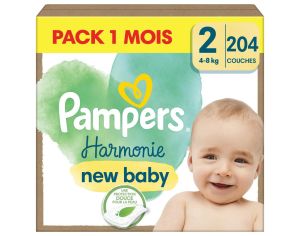 PAMPERS 204 Couches Harmonie Taille 2 - 4  8 kg