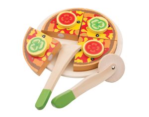 NEW CLASSIC TOYS Pizza en Bois  Couper - Ds 2 ans