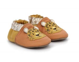 ROBEEZ Chaussons Cuir Leopardo - Camel 25/26