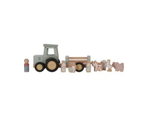 LITTLE DUTCH Tracteur en Bois avec Remorque - Ds 18 mois 