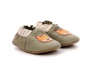 ROBEEZ Chaussons Cuir Tropical Tiger Kaki 25/26