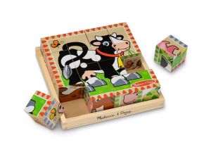 MELISSA & DOUG Cubes en Bois - Animaux de la Ferme - Ds 3 ans 