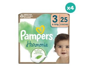 PAMPERS Couches Harmonie 4 x 25 - Taille 3 - 6  10 kg