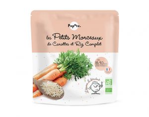 POPOTE Les Petits Morceaux Carottes et Riz Complet - 190 g - Ds 8/10 mois 