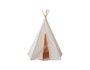 MOI MILI Tente Tipi avec Pompoms - Beige Rose