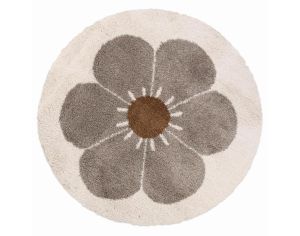 NATTIOT Tapis Rond Enfant - Bohemian Daisy - Taupe -  120 cm