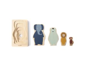 TRIXIE Puzzle 4 Couches d'Animaux en Bois - Ds 12 mois