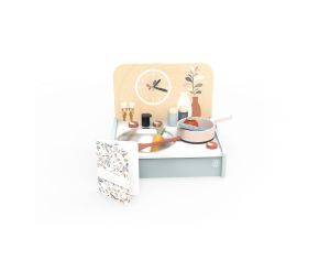 SPEEDY MONKEY Mini-Cuisine en Bois avec 8 Accessoires - Ds 3 ans 