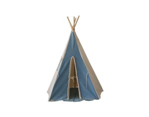 MOI MILI Tente Tipi avec Pompoms - Bleu Jean