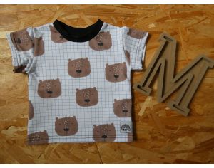 MOOMIE Tshirt Manches Courtes - Ours Carreaux