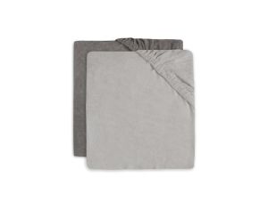 JOLLEIN Lot de 2 Housses Matelas  Langer ponge - Gris - 50 x 70 cm