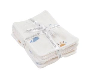 LITTLE CREVETTE Lot de 6 Lingettes Lavables - Malo 