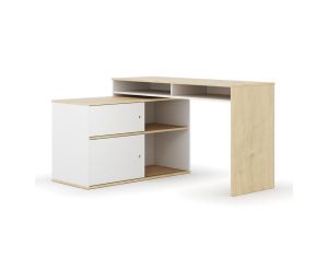 AKITEN RETAIL Bureau Modulable - Moon Blanc et bois