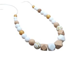 BABEAD Collier d'Allaitement et de Portage - Blanc Dor Lopard