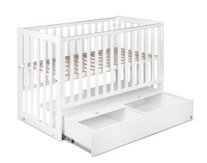 YAPPYKIDS Berceau Bb avec Sommier Rglable et Tiroir - YappyDue Blanc - 120 x 60 cm 