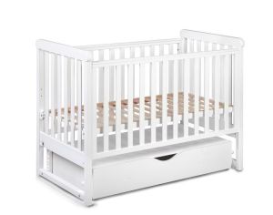 YAPPYKIDS Berceau Bb  Bascule avec Sommier Rglable et Tiroir - Yappy Move - 120 x 60 cm  Blanc