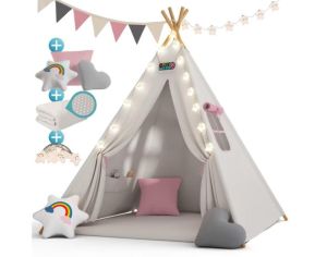 SPIELWERK Tipi pour enfant Crme 160x120x120cm