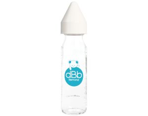 DBB REMOND Biberon en Verre Rgul'air 240ml Blanc - Ttine Caoutchouc