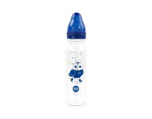 DBB REMOND Biberon en Verre Rgul'air 240ml Bleu Ocan - Hibou - Ttine Silicone