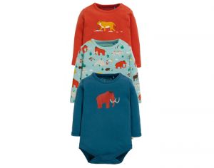 FRUGI Lot de 3 Bodys Manches Longues - L'Age de Glace 3 - 6 mois