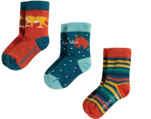 FRUGI Lot de 3 Paires de Chaussettes Bébé - L'Age de Glace 15-18