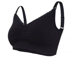 CARRIWELL Soutien-gorge d'allaitement Sans Armature Coton Bio - Noir M