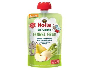 HOLLE Fennel Frog - Gourde Poire Pomme Fenouil - 100 g - Ds 6 mois