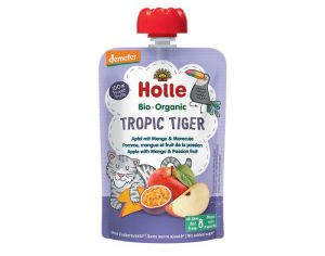 HOLLE Gourde Tropic Tiger - Pomme Mangue Fruits de la Passion - 100 g - Ds 8 mois