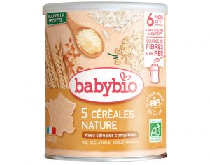 BABYBIO 5 Crales Nature - 220g - Ds 6 mois