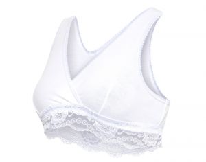 CARRIWELL Brassire d'Allaitement Cache-Coeur en Coton Bio - Blanche M