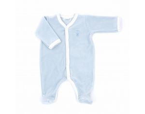 PREMIERS MOMENTS Pyjama Velours 100% Coton bio -  Azur 6 mois