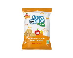 France Bebe Bio Pack 6 Sachets Mini Galette De Riz Pomme Mangue 6x40g France Bebe Bio Bebe Au Naturel