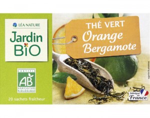 JARDIN BIO Thé Vert Arômes Naturels Orange Bergamote